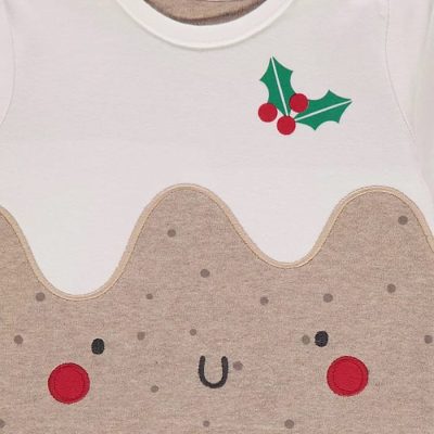 Christmas Pudding Sleepsuit Top ASDA